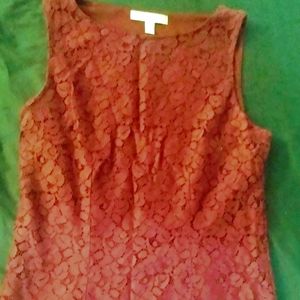 Banana Republic Red Lace Tank Top